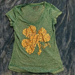 St. Patrick’s Day cute burnout tee. Medium.